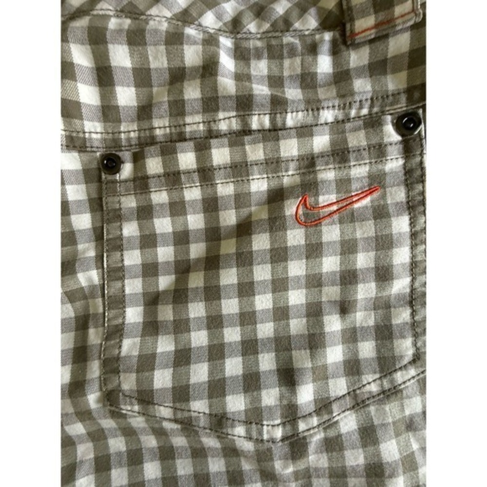 NikeGolf Sport Dri-Fit Women's Shorts Brown‎ &White Check With Orange Size 6